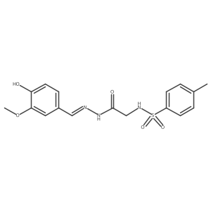 (E)-N-(2-(2-(4-hydroxy-3-methoxybenzylidene)hydrazinyl)-2-oxoethyl)-4-methylbenzenesulfonamide结构式