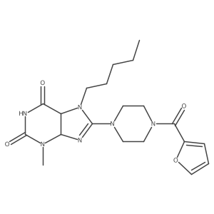 8-[4-(Furan-2-carbonyl)piperazin-1-yl]-3-methyl-7-pentyl-4,5-dihydropurine-2,6-dione结构式