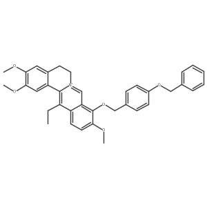 9-(4-Benzyloxy-benzyloxy)-13-ethyl-2,3,10-trimethoxy-5,6-dihydro-isoquino[3,2-a]isoquinolinylium iodide Structure