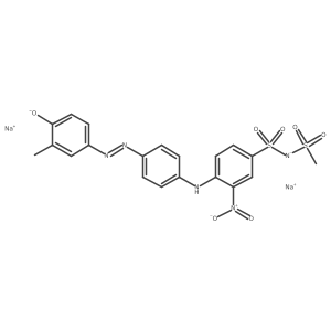 Disodium;2-methyl-4-[[4-(4-methylsulfonylazanidylsulfonyl-2-nitroanilino)phenyl]diazenyl]phenolate Structure