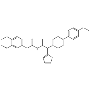 2-(3,4-dimethoxyphenyl)-N-(1-(4-(4-methoxyphenyl)piperazin-1-yl)-1-(thiophen-2-yl)propan-2-yl)acetamide结构式