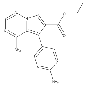 Ethyl 4-amino-5-(4-aminophenyl)pyrrolo[2,1-f][1,2,4]triazine-6-carboxylate Structure