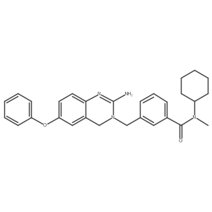 3-[(2-amino-6-phenoxy-3,4-dihydroquinazolin-3-yl)methyl]-N-cyclohexyl-N-methylbenzamide Structure