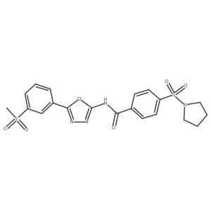 N-(5-(3-(methylsulfonyl)phenyl)-1,3,4-oxadiazol-2-yl)-4-(pyrrolidin-1-ylsulfonyl)benzamide结构式