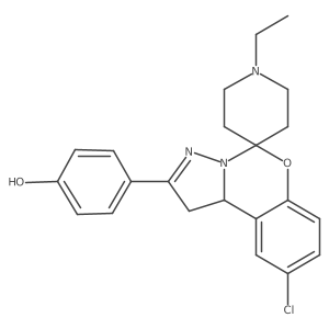 4-(9'-Chloro-1-ethyl-1',10b'-dihydrospiro[piperidine-4,5'-pyrazolo[1,5-c][1,3]benzoxazin]-2'-yl)phenol Structure