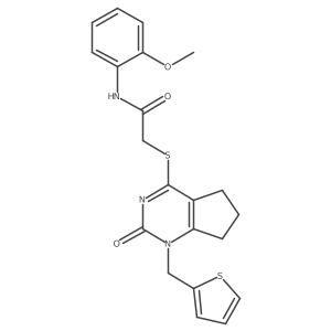 N-(2-methoxyphenyl)-2-((2-oxo-1-(thiophen-2-ylmethyl)-2,5,6,7-tetrahydro-1H-cyclopenta[d]pyrimidin-4-yl)thio)acetamide结构式