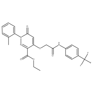 Ethyl 6-oxo-4-(2-oxo-2-((4-(trifluoromethyl)phenyl)amino)ethoxy)-1-(o-tolyl)-1,6-dihydropyridazine-3-carboxylate Structure
