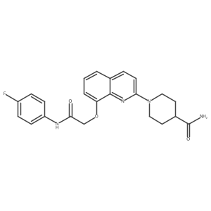 1-(8-(2-((4-Fluorophenyl)amino)-2-oxoethoxy)quinolin-2-yl)piperidine-4-carboxamide结构式