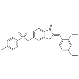 (Z)-2-(2,4-dimethoxybenzylidene)-3-oxo-2,3-dihydrobenzofuran-6-yl 4-fluorobenzenesulfonate结构式