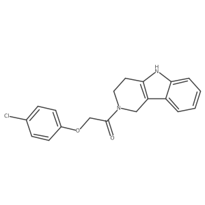 2-(4-chlorophenoxy)-1-(1,3,4,5-tetrahydro-2H-pyrido[4,3-b]indol-2-yl)ethanone结构式