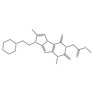 methyl 2-(1,7-dimethyl-8-(2-morpholinoethyl)-2,4-dioxo-1H-imidazo[2,1-f]purin-3(2H,4H,8H)-yl)acetate结构式