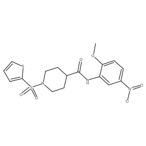 N-(2-methoxy-5-nitrophenyl)-1-(thiophen-2-ylsulfonyl)piperidine-4-carboxamide Structure