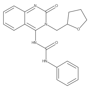 (E)-1-(2-oxo-3-((tetrahydrofuran-2-yl)methyl)-2,3-dihydroquinazolin-4(1H)-ylidene)-3-phenylurea结构式