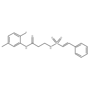 N-(2-fluoro-5-methylphenyl)-3-(2-phenylethenesulfonamido)propanamide结构式