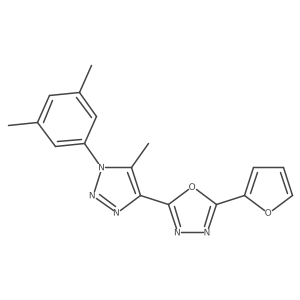 2-(1-(3,5-dimethylphenyl)-5-methyl-1H-1,2,3-triazol-4-yl)-5-(furan-2-yl)-1,3,4-oxadiazole结构式