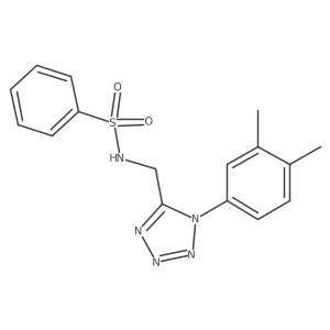 N-((1-(3,4-dimethylphenyl)-1H-tetrazol-5-yl)methyl)benzenesulfonamide结构式