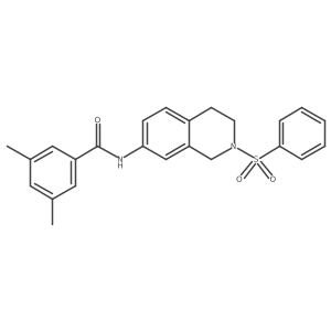 3,5-dimethyl-N-(2-(phenylsulfonyl)-1,2,3,4-tetrahydroisoquinolin-7-yl)benzamide Structure
