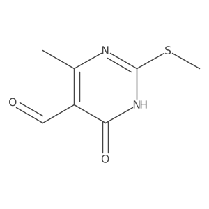 1,6-Dihydro-4-methyl-2-(methylthio)-6-oxo-5-pyrimidinecarboxaldehyde结构式