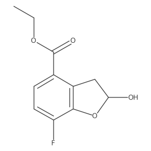 7-Fluoro-2-hydroxy-2,3-dihydro-benzofuran-4-carboxylic acid ethyl ester结构式