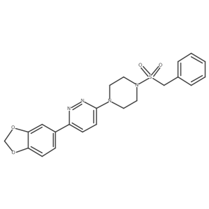 3-(Benzo[d][1,3]dioxol-5-yl)-6-(4-(benzylsulfonyl)piperazin-1-yl)pyridazine结构式
