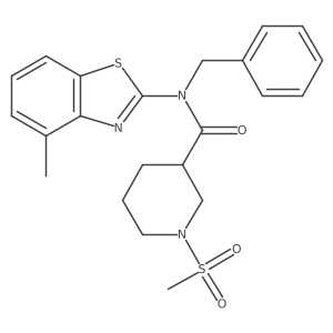 N-benzyl-N-(4-methylbenzo[d]thiazol-2-yl)-1-(methylsulfonyl)piperidine-3-carboxamide结构式