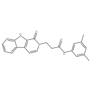 Cc1cc(C)cc(NC(=O)CCn2cnc3c([nH]c4ccccc43)c2=O)c1结构式
