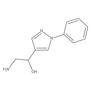 2-amino-1-(1-phenyl-1H-pyrazol-4-yl)ethan-1-ol结构式