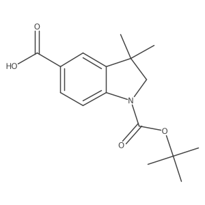 1-[(tert-butoxy)carbonyl]-3,3-dimethyl-2,3-dihydro-1H-indole-5-carboxylic acid Structure