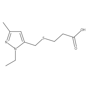 3-{[(1-ethyl-3-methyl-1H-pyrazol-5-yl)methyl]sulfanyl}propanoic acid Structure