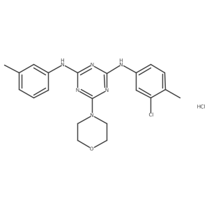 N2-(3-chloro-4-methylphenyl)-6-morpholino-N4-(m-tolyl)-1,3,5-triazine-2,4-diamine hydrochloride Structure