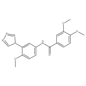 3,4-dimethoxy-N-[4-methoxy-3-(1H-tetrazol-1-yl)phenyl]benzamide结构式