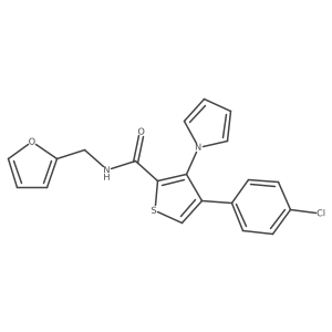 4-(4-chlorophenyl)-N-(furan-2-ylmethyl)-3-(1H-pyrrol-1-yl)thiophene-2-carboxamide结构式