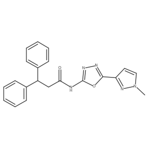 N-(5-(1-methyl-1H-pyrazol-3-yl)-1,3,4-oxadiazol-2-yl)-3,3-diphenylpropanamide结构式