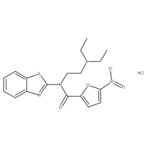 N-(benzo[d]thiazol-2-yl)-N-(2-(diethylamino)ethyl)-5-nitrofuran-2-carboxamide hydrochloride结构式