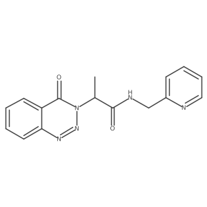 2-(4-oxo-1,2,3-benzotriazin-3(4H)-yl)-N-(pyridin-2-ylmethyl)propanamide结构式