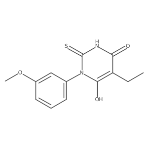5-Ethyl-6-hydroxy-3-(3-methoxyphenyl)-2-sulfanyl-3,4-dihydropyrimidin-4-one结构式