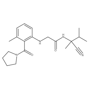 N-(1-cyano-1,2-dimethylpropyl)-2-{[3-methyl-2-(pyrrolidine-1-carbonyl)phenyl]amino}acetamide Structure