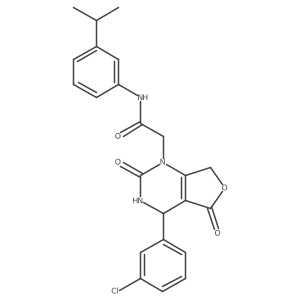 2-(4-(3-chlorophenyl)-2,5-dioxo-3,4-dihydrofuro[3,4-d]pyrimidin-1(2H,5H,7H)-yl)-N-(3-isopropylphenyl)acetamide结构式