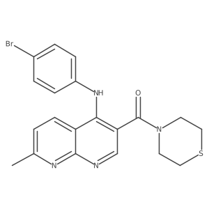 (4-((4-Bromophenyl)amino)-7-methyl-1,8-naphthyridin-3-yl)(thiomorpholino)methanone Structure