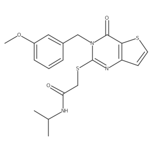 2-{[3-(3-methoxybenzyl)-4-oxo-3,4-dihydrothieno[3,2-d]pyrimidin-2-yl]sulfanyl}-N-(propan-2-yl)acetamide结构式