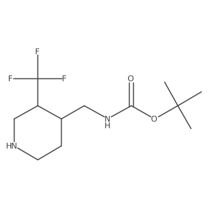 tert-butyl N-[[3-(trifluoromethyl)-4-piperidyl]methyl]carbamate结构式