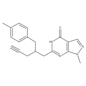 1-methyl-6-({[(4-methylphenyl)methyl](prop-2-yn-1-yl)amino}methyl)-1H,4H,7H-pyrazolo[3,4-d]pyrimidin-4-one Structure
