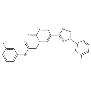 N-(3-fluorophenyl)-2-{5-[3-(3-methylphenyl)-1,2,4-oxadiazol-5-yl]-2-oxopyridin-1(2H)-yl}acetamide结构式
