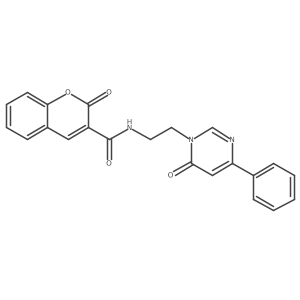2-oxo-N-(2-(6-oxo-4-phenylpyrimidin-1(6H)-yl)ethyl)-2H-chromene-3-carboxamide Structure