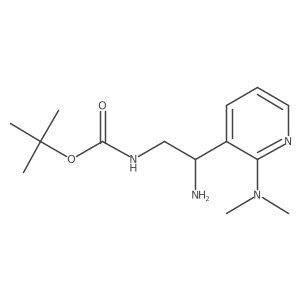 tert-butyl N-{2-amino-2-[2-(dimethylamino)pyridin-3-yl]ethyl}carbamate结构式