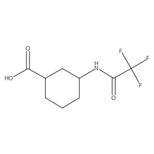 3-(2,2,2-Trifluoroacetamido)cyclohexane-1-carboxylic acid结构式