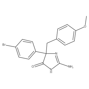2-Amino-5-(4-bromophenyl)-5-[(4-methoxyphenyl)methyl]-4,5-dihydro-1H-imidazol-4-one结构式