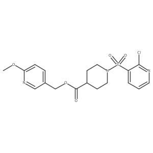 (6-Methoxypyridin-3-yl)methyl 1-[(2-chloropyridin-3-yl)sulfonyl]piperidine-4-carboxylate结构式