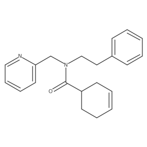 N-phenethyl-N-(pyridin-2-ylmethyl)cyclohex-3-enecarboxamide结构式