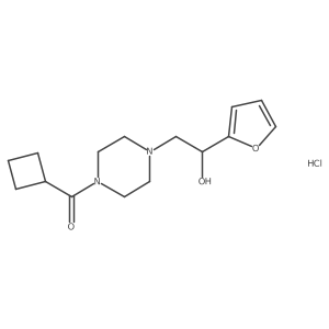 Cyclobutyl(4-(2-(furan-2-yl)-2-hydroxyethyl)piperazin-1-yl)methanone hydrochloride Structure